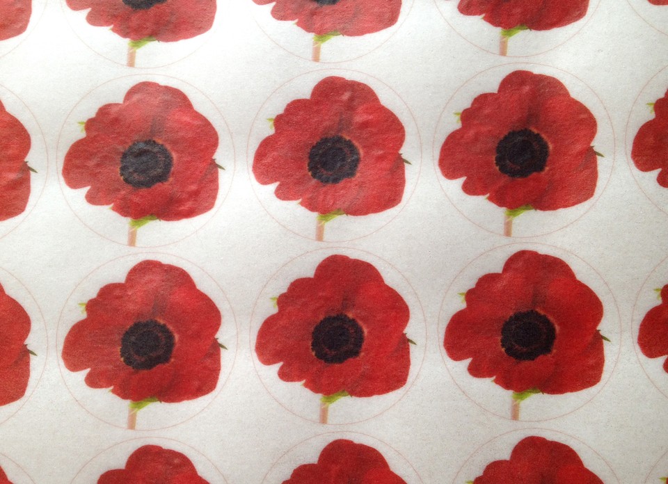 Precut Poppy Rice Wafer Paper Remembrance Day Poppies Cupcake Cake ...