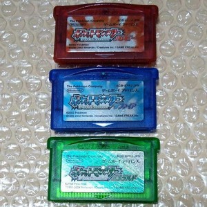 Gameboy Advance Pokemon Ruby Sapphire Emerald 3 Set Gba Video Game Ebay