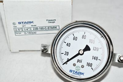 #ad NEW Stark Industries 23B 160 C Pressure Gauge 2 1 2#x27;#x27; 0 160 PSI 1 4#x27;#x27; NPT $31.98