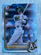 Max Muncy #d /499 - 2022 Bowman Draft Sky Blue Parallel - A’s prospect #BD-69