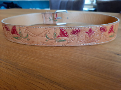 Pepe Jeans Gürtel Blumen Hellbraun Beige 85 cm