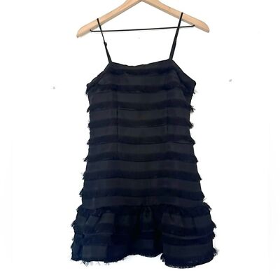 strapless open back dress Melaina Bubble Hem Mini Dress Black main image 0