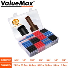 Valuemax 300PCS Heat Shrink Tubing Kit 3:1 Industrial Electrical Shrink Tube NEW