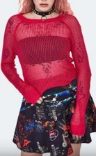 BNWT S 8 JAWBREAKER PINK NET JUMPER TOP LAYER SUMMER PUNK GOTHIC ALTERNATIVE