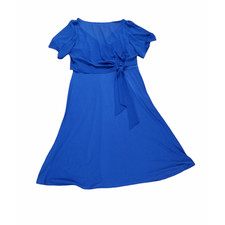 Lauren Ralph Lauren Blue Tie Popover Dress, Size 16, MSRP $165.00