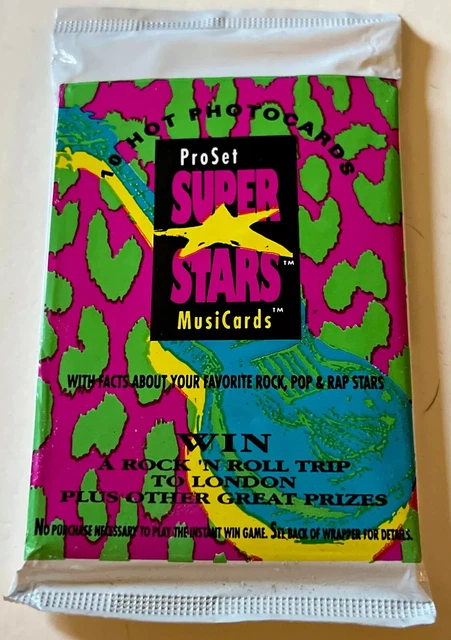 1991 Vintage Retro ProSet Super Stars MusiCards Music Cards 1 Pack Unopened 😎