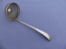Filigran Arbeit - Olivenl&ouml;ffel - Siebl&ouml;ffel - 12 Lot Silber 750er, Loth  17,8 cm