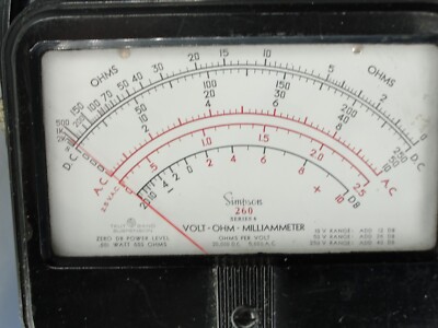 Simpson 260 Series 6 Volt Ohm MultiMeter Analog Test Leads | eBay