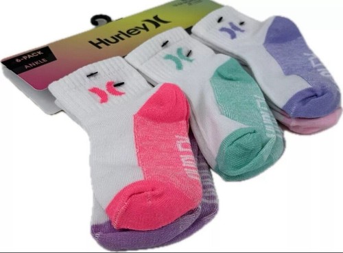 Hurley Socks 6 Pairs Baby Toddler Quarter Socks Assorted Size 12-24M New - Picture 8 of 8