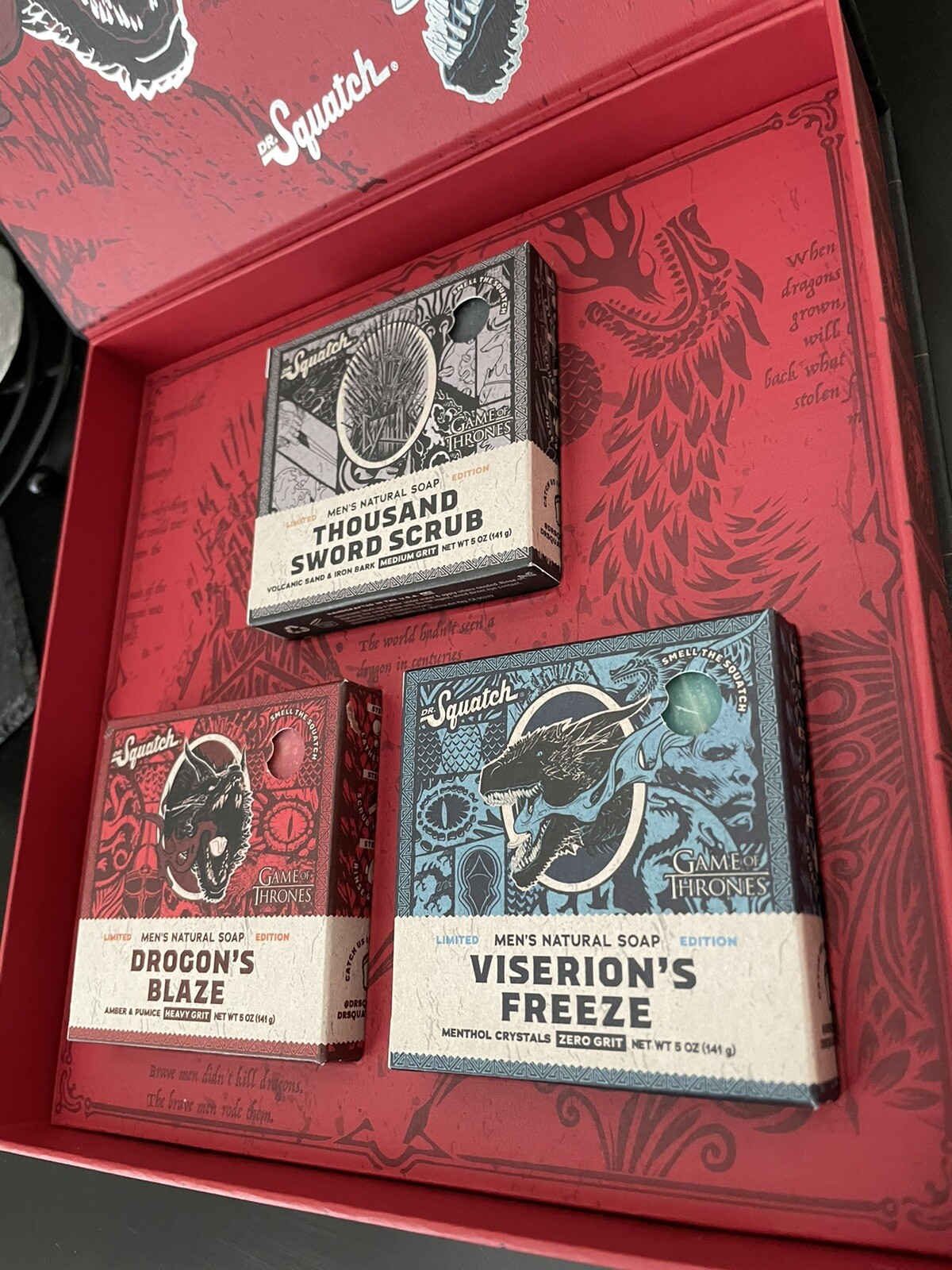 Dr Squatch Game Of Thrones Collection Gift Box 3 Bars Limited Edition Soap New-image