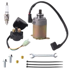 GY6 Starter Motor and Starter Relay Solenoid for 50Cc 150Cc 200Cc 250Cc ATV Go K