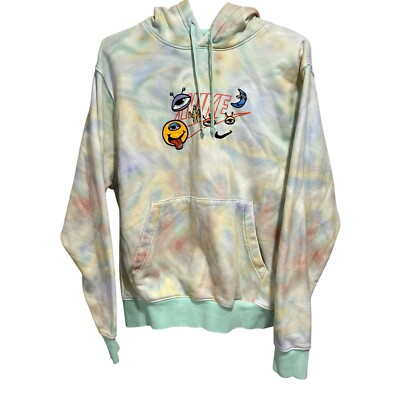 New Nike Tie-Dye Embroidered Alien Pullover Hoodie Sweatshirt