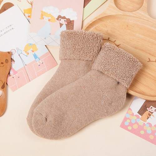 5 Pack Girls Boys Kids Child Wool Cashmere Solid Thicken Warm Terry Socks 0-7Y - Picture 10 of 12