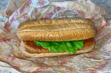 MTC Realistic Burger King Play Food Chicken Sandwich w Wrapper