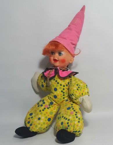 EL GRECO GREEK VTG 80's CLOWN WITH POINTY WIZARD HAT 10'' STUFFED PLUSH DOLL - Picture 5 of 10