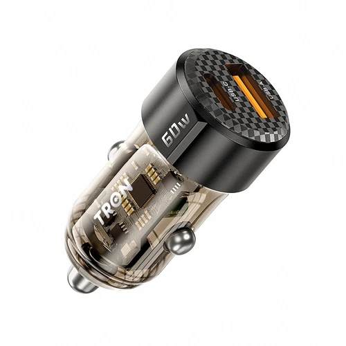 TRON 2 Port PD USB C Fast Charging Car Charger 60W - product listing photo