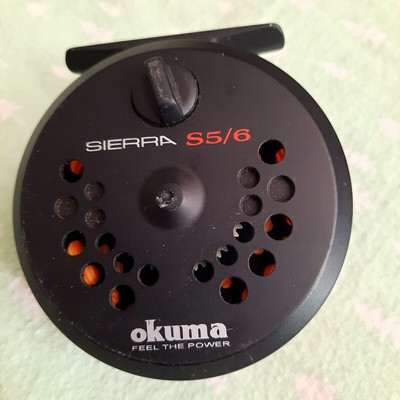 🐟Okuma Sierra S5/6 Fly fishing reel. "FEEL THE POWER", set up for left