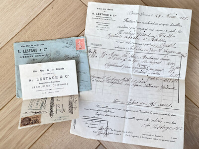 Old invoice wholesale wines A.Lestage - Libourne - 1928