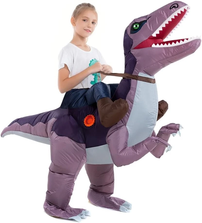 Fast Inflate Ride-On Triceratops Costume for Children - Fun and Easy Wear - Image 4 of 4