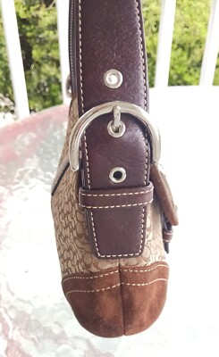 Coach 6818 SMALL Vintage Soho Y2K Brown Suede & Signature C Canvas