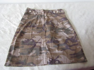 Women's River Island Brown Beige Camo Cargo Comabat Mini Skirt