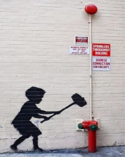 Banksy Hammer Boy Graffiti Art 8 x 10 Print Photograph Picture Photo