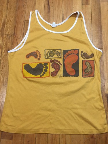Vintage  Tank Top Shirt Barefoot HAWAII  Sandbags USA Single Stitch Surf