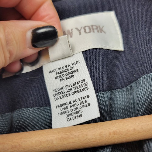 Vintage Jones New York Womens 14 W Jacket Navy Velvet Collar 3 Button New $242 - Picture 9 of 15