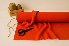 Red-Orange Linen Blend Fabric by the Yard – Upholstery, Drapery & Crafts