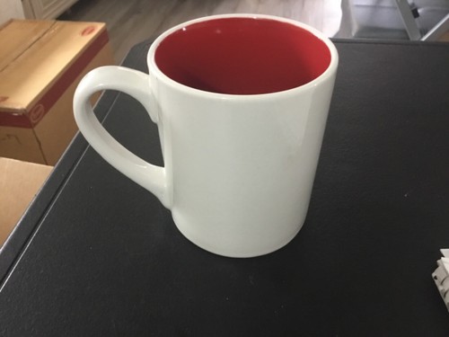 Whit Coffee Mug with Black Cat and Bird on it - Picture 2 of 4