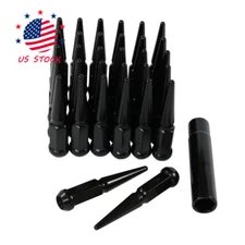 32 Pc Set Spike Lug Nuts ¦ Black ¦ 9/16" ¦ Dodge RAM 2500 3500 1994-2011