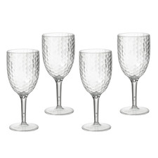 eMKay® Clear High Quality Dimple Plastic Wine Glasses Goblets Outdoor Reusable