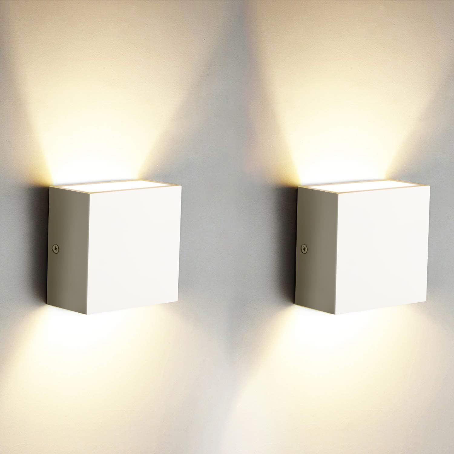 2x Lampada da Parete LED 6W Alluminio | 3000K Luce Calda Interno