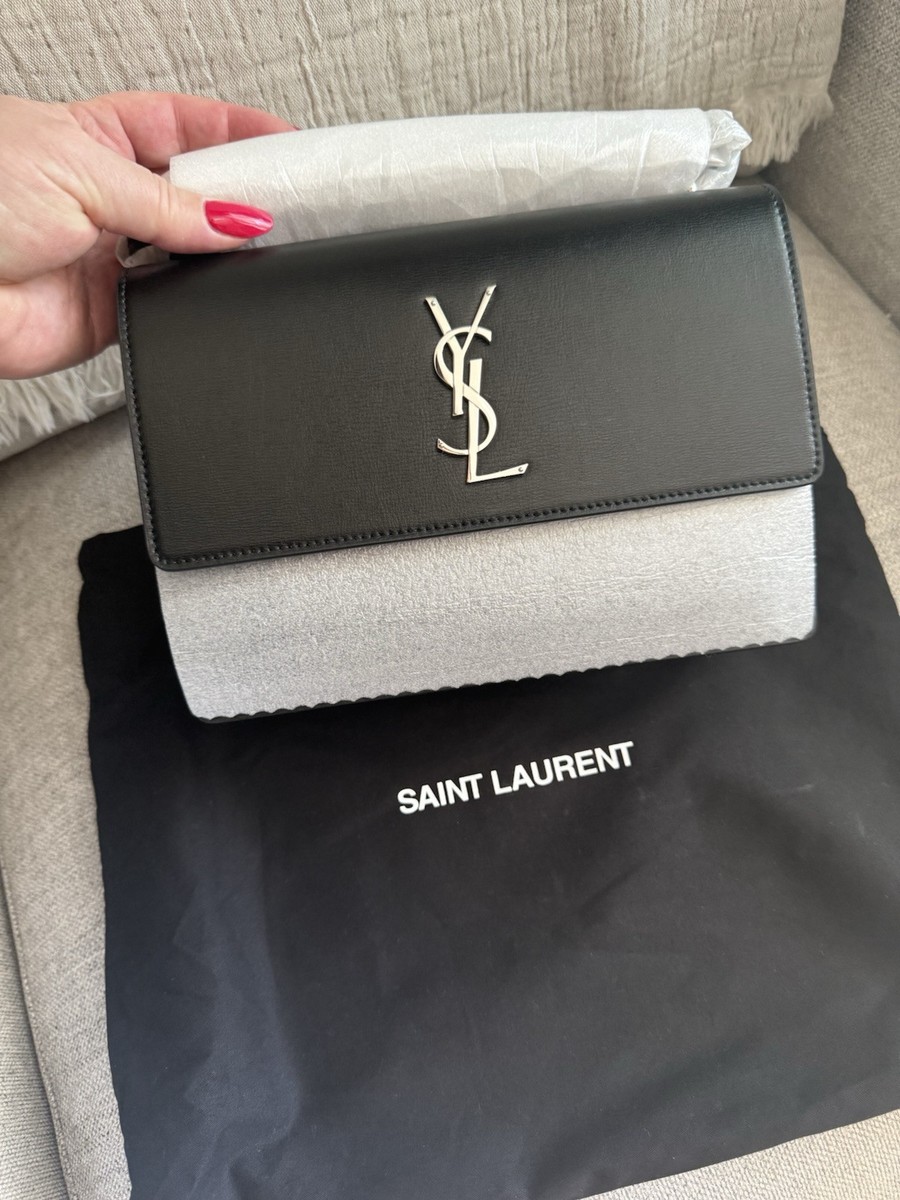 YSL Saint Laurent SUNSET Medium Bag Black Smooth Leather YSL Saint Laurent SUNSET Medium Bag Black Smooth Leather