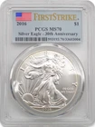 2016 PCGS MS70 First Strike 30th Anniversary American Silver Eagle 1oz 999 Silve