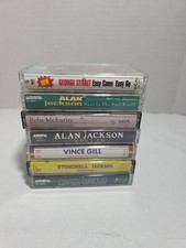80s 90s Country Cassettes Lot Of 7 Straight Alan Jackson Reba Stonewall Vince...