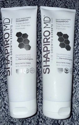 (2) ShapiroMD DHT Fighting Shampoo Triple Action Hair Therapy Formula 8oz SEALED