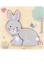 Wooden Animal Puzzle for Toddlers – Montessori Educational Toy  1-3 Shape Puzzle