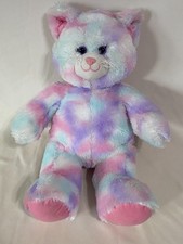 Build A Bear Plush Pastel Swirl Tie Dye Kitty Cat Pink Purple Blue BABW R4