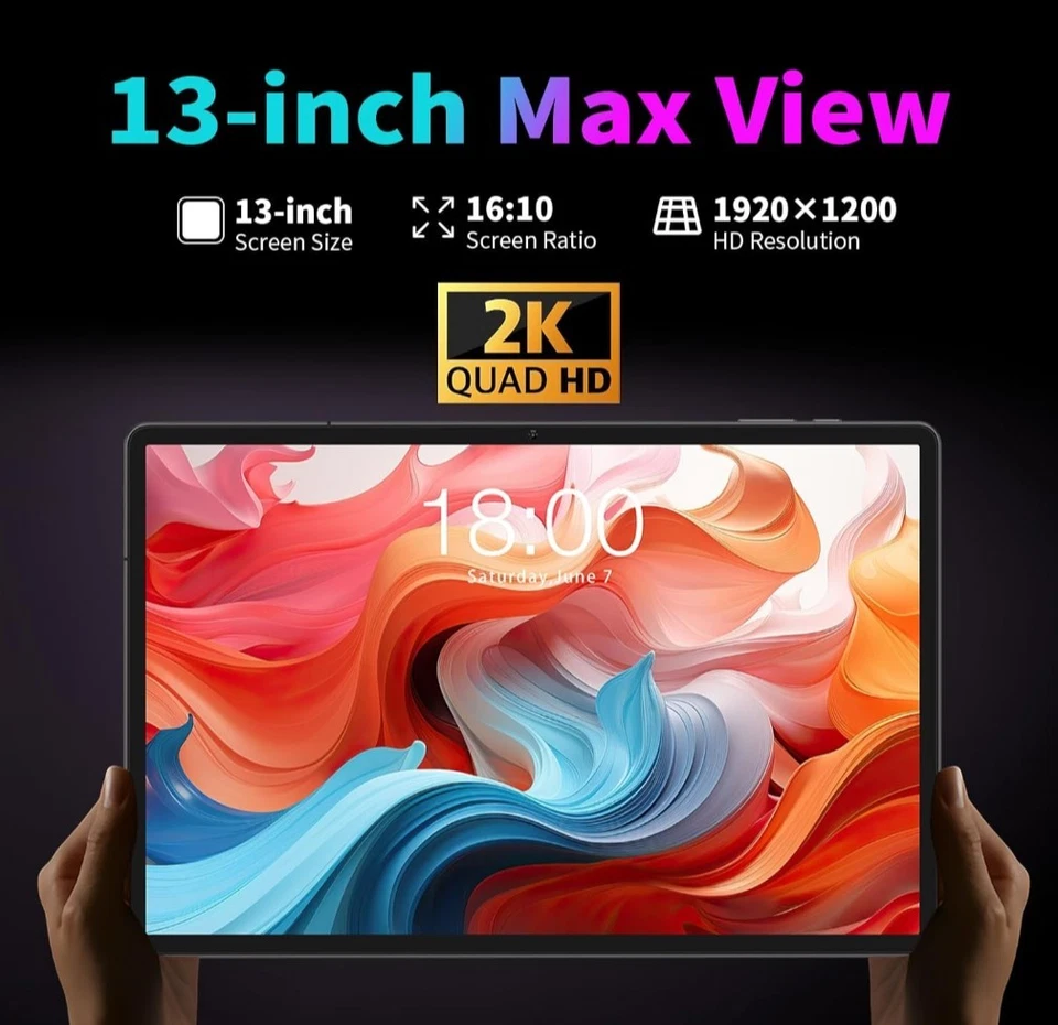 Teclast T65 Max 4G 13-Inch Tablet 8GB 256GB 2K With Keyboard & Folio Case Bundle - Image 2 of 4