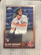 2015 Topps Chrome Baseball Blake Swihart Rookie On Card Auto Boston Red Sox. rookie card picture