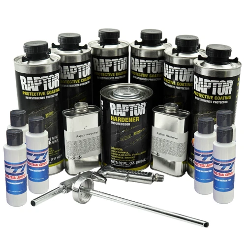 U-POL Raptor GM White Urethane Spray-On Truck Bed Liner W/Free Spray Gun, 6 L
