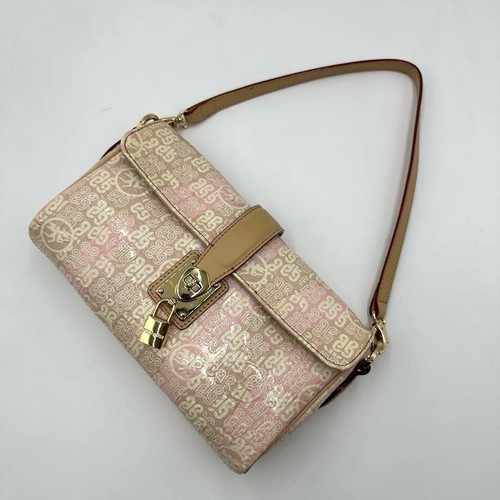 Mini borsa a tracolla Piero Guidi Turnlock in pelle marrone usata - Foto 7 di 10