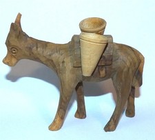 Vintage Donkey Figure Carved Olivewood