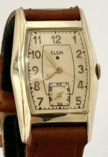 Rare Men’s Elgin 1930’s Art Deco Watch Single Star With X Movement Near Mint