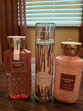 Bath Body Works CHAMPAGNE TOAST SET Lotion/Mist/Shower Gel FULL SIZE