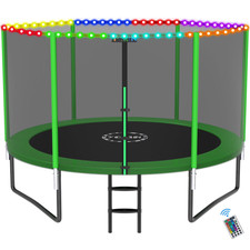 Trampoline for 2-3 Kids, 8 FT Trampoline for Adults with Enclosure Net, Ladder,
