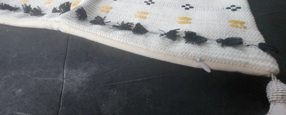 conjunto de 2 fronhas de travesseiro com estampa bordada asteca do sudoeste 17x17 - Imagem 3 de 4