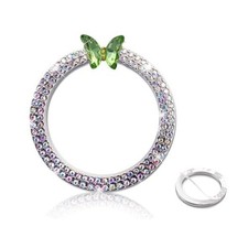 Green Butterfly Bling Ring Emblem Car Accessories - Bling Car Interior Colorful
