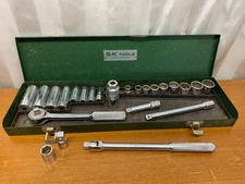 S-K Tools 21 Pc Socket Set 3/8" Drive 45170 Ratchet Globemaster Breaker Bar USA